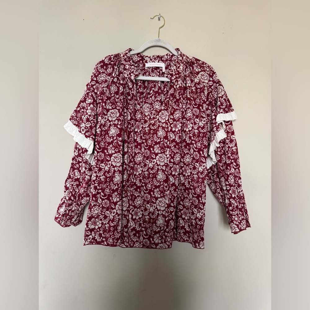 See By Chloe Burgundy Floral Blouse - Picture 3 of 6